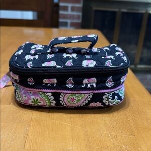 Vera Bradley Black and Pink Paisley Cosmetic Bag